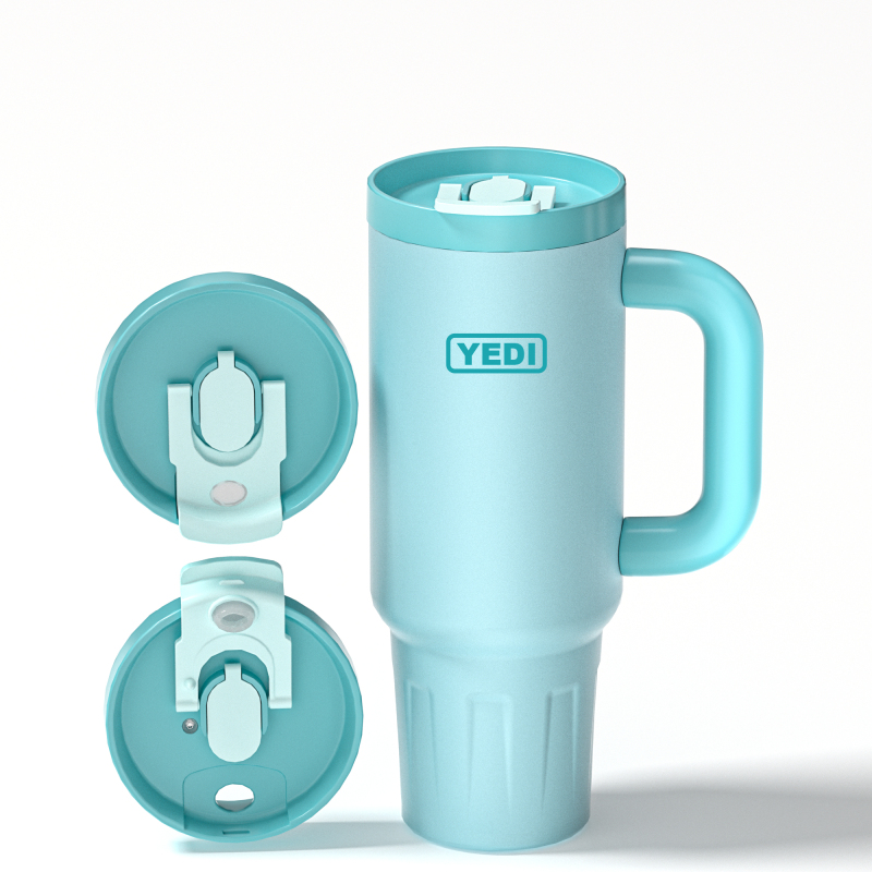 YEDI Custom 40oz Metal Cup Insulated Sport GYM Water Bottle Stainless Steel Vacuum Travel Mug 40oz 40 oz Tumbler with Handle