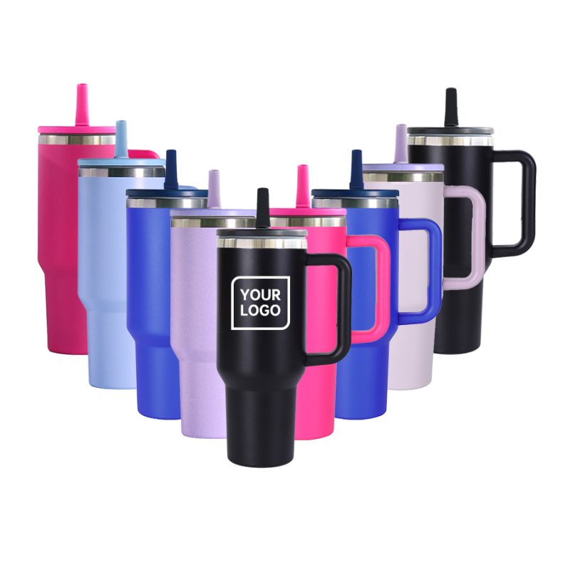 Best Seller 40oz Travel Tumbler with Leak Proof Handle Customizable Logo Insulated Stainless Steel Cup