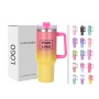 30oz 40oz Large Capacity 304 Stainless Steel Tumbler Insulated Water Bottle Handle Lid Straw for Outdoor Vacuum Flask Thermos