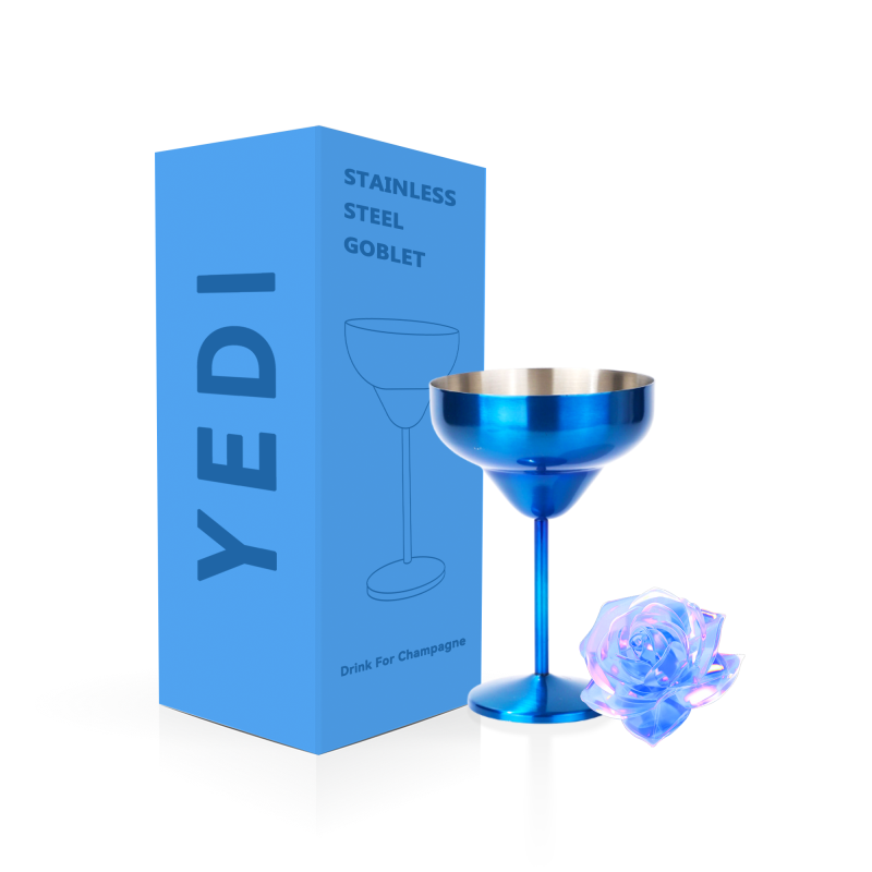 YEDI Unique Stainless Steel Wine Glass with Travel Wine Glass Lid Customizable Martini Tumbler Mug for Party