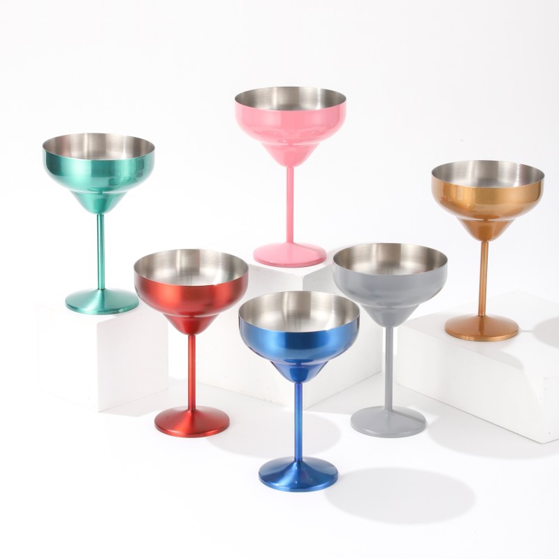 YEDI Unique Stainless Steel Wine Glass with Travel Wine Glass Lid Customizable Martini Tumbler Mug for Party