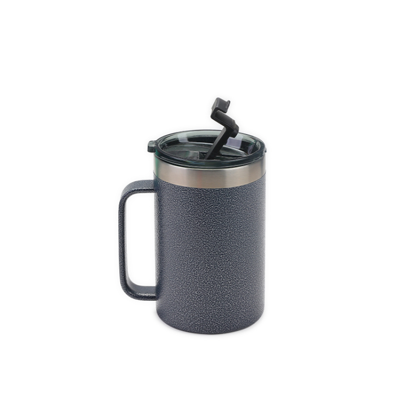 Gobelet YEDI 24 oz en acier inoxydable 18/8 sans BPA avec logo personnalisable, poignée durable, surface peinte au marteau