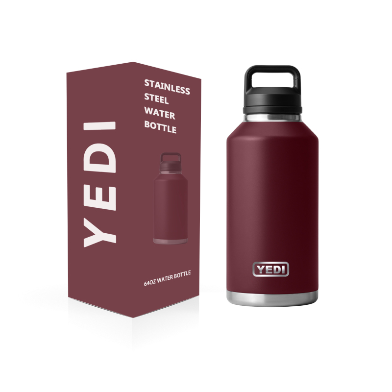 YEDI 64oz Outdoor Sports Kettle 64oz Students Insulated Cold Water Cup Water Bottle Double -layer Stainless Steel Minimalist