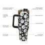 YEDI 40oz Adventure Insulated Stainless Steel Tumbler with Handle and Lid Reusable Beer Mug Cup