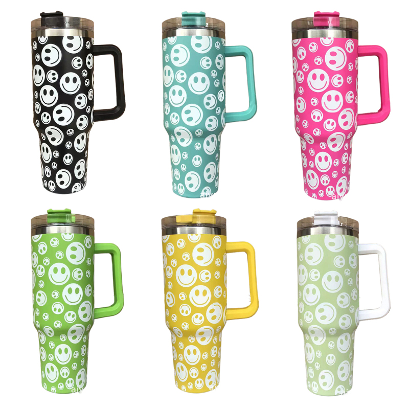 YEDI 40oz Adventure Insulated Stainless Steel Tumbler with Handle and Lid Reusable Beer Mug Cup