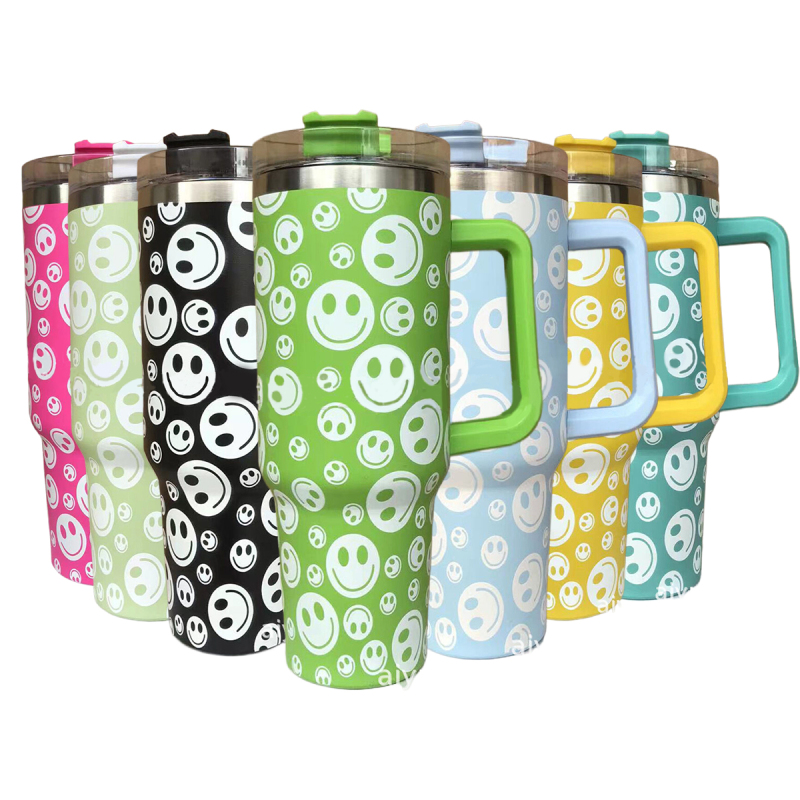 YEDI 40oz Adventure Insulated Stainless Steel Tumbler with Handle and Lid Reusable Beer Mug Cup