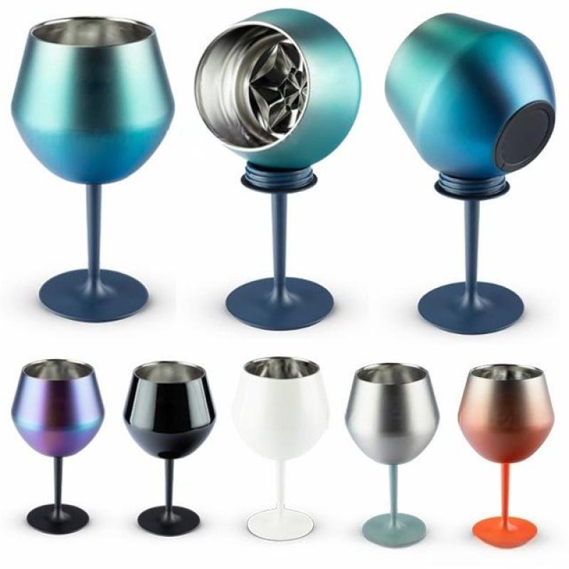2025 NEW Detachable 414ml Red Wine Glass Double Wall Stainless Steel Vacuum Insulated Dual-purpose Goblet
