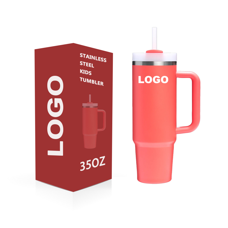YEDI 35oz H2.5 Tumbler 18/8 Stainless Steel Caral Insulated Travel Mug with Handle and Straw for Car Camping Hiking Dairy Use