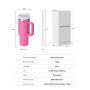 40oz H2.0 Rainbow Paint Double Wall Vacuum Tumbler with Handle and Straw Reusable Stainless Steel Mugs