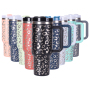 Most Popular 40oz Insulated Leopard Tumbler Stainless Steel Coffee Tumbler with Handle 40oz  Tumbler Vacuum Travel Mug