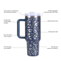 Most Popular 40oz Insulated Leopard Tumbler Stainless Steel Coffee Tumbler with Handle 40oz  Tumbler Vacuum Travel Mug
