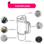 Gobelet personnalisé de 30 oz en acier inoxydable à double paroi avec couvercle, tasse à café de voyage sous vide, gobelet de 30 oz avec poignée et paille