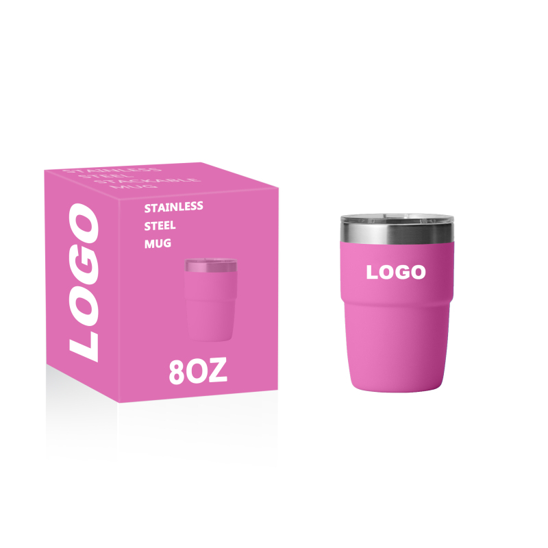 8oz Stainless Steel Tumbler Hot and Cold Reusable Stackable Cup Ultramarine Violet Mug With Magnetic Lid and Ceramic Lined