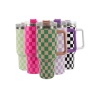 Christmas Design Full Printed 40oz Double Wall Stainless Steel Tumbler with Handle and Straw Lid for Hot and Cold Drinking