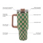 Christmas Design Full Printed 40oz Double Wall Stainless Steel Tumbler with Handle and Straw Lid for Hot and Cold Drinking