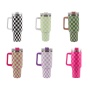 Christmas Design Full Printed 40oz Double Wall Stainless Steel Tumbler with Handle and Straw Lid for Hot and Cold Drinking