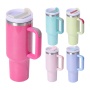 40 oz Tumbler with Handle and Straw Lid Stainless Steel Insulated Travel Coffee Sublimation Mug  Leak-Proof Thermos Water Bottle