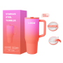 Custom Tumbler 40 oz Stainless Steel Vacuum Insulated Metal Travel Mug Thermo Coffee Cup 40oz  Flip Straw Tumbler With Handle