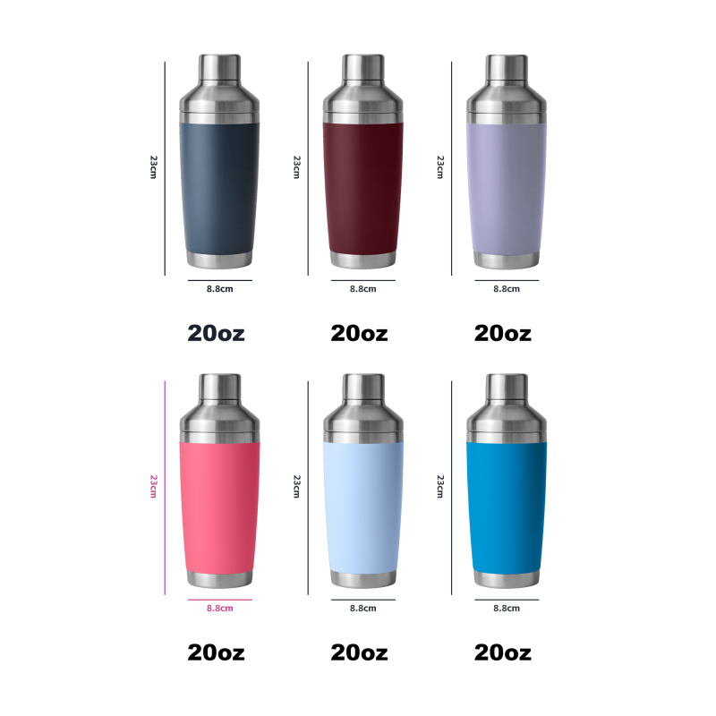 20oz Cocktail Shaker New Design Gift Set with Lid Insulated Boston Martini Mixer Stainless Steel Christmas Gifts for Men Women