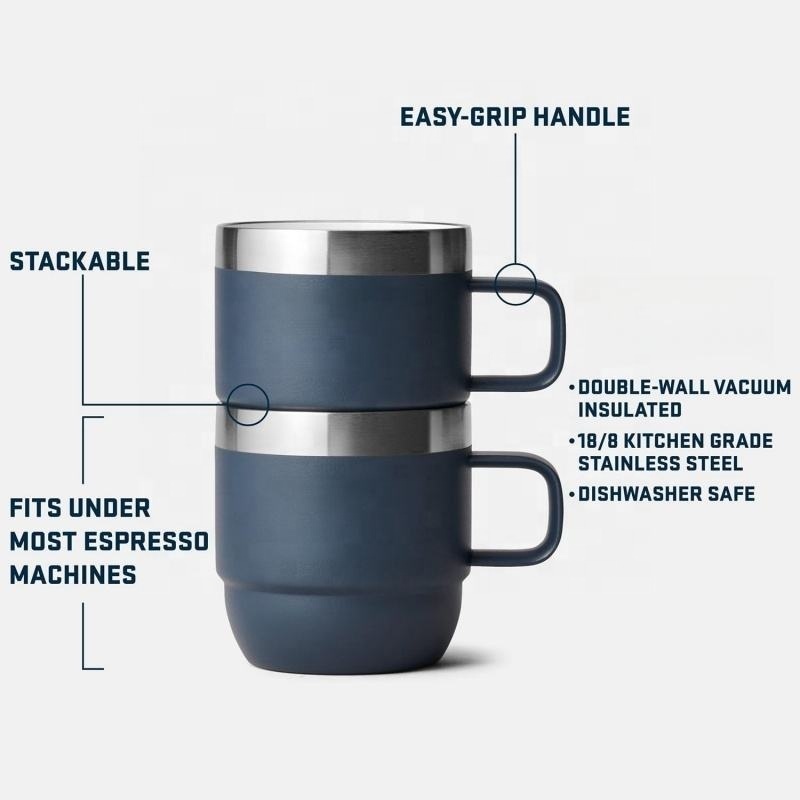 High Quality Cute Seafoam Stackable Thermal Tumbler Stainless Steel Espresso Coffee Mug With Durasip Ceramic Lining