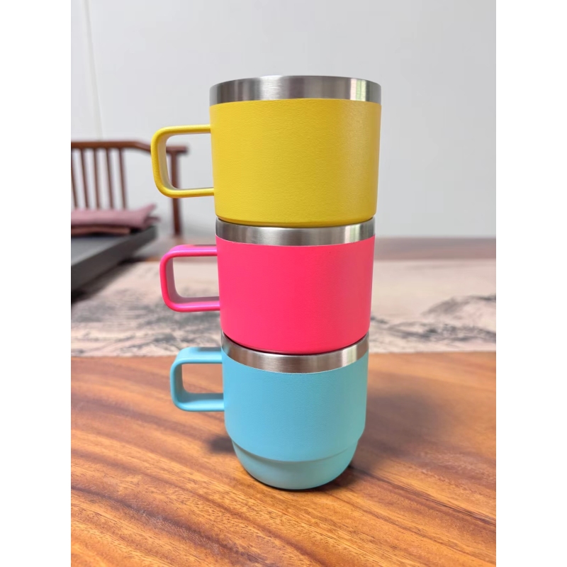 High Quality Cute Seafoam Stackable Thermal Tumbler Stainless Steel Espresso Coffee Mug With Durasip Ceramic Lining