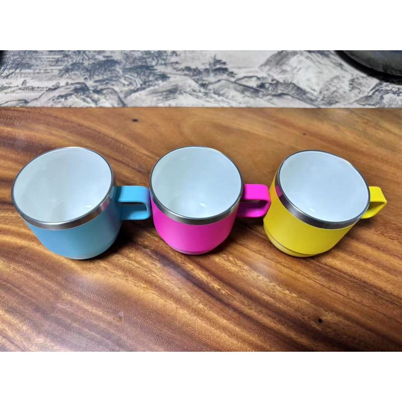 High Quality Cute Seafoam Stackable Thermal Tumbler Stainless Steel Espresso Coffee Mug With Durasip Ceramic Lining