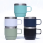 High Quality Cute Seafoam Stackable Thermal Tumbler Stainless Steel Espresso Coffee Mug With Durasip Ceramic Lining