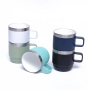 High Quality Cute Seafoam Stackable Thermal Tumbler Stainless Steel Espresso Coffee Mug With Durasip Ceramic Lining