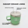 High Quality Cute Seafoam Stackable Thermal Tumbler Stainless Steel Espresso Coffee Mug With Durasip Ceramic Lining