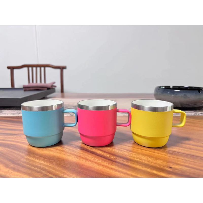 High Quality Cute Seafoam Stackable Thermal Tumbler Stainless Steel Espresso Coffee Mug With Durasip Ceramic Lining
