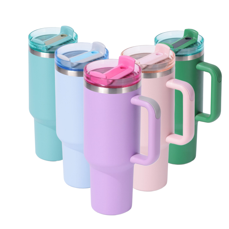 YEDI 40oz H1.0 Tumbler Colors Double Wall Vacuum Tumbler with Handle and Lid Reusable Stainless Steel Travel Mugs