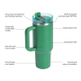 YEDI 40oz H1.0 Tumbler Colors Double Wall Vacuum Tumbler with Handle and Lid Reusable Stainless Steel Travel Mugs