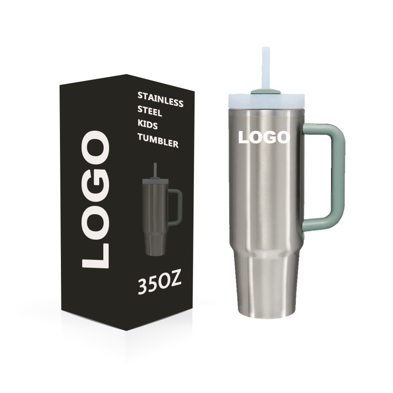 YEDI 35oz H2.5 Tumbler 18/8 Stainless Steel Pomelo Insulated Travel Mug with Handle and Straw for Car Camping and Hiking