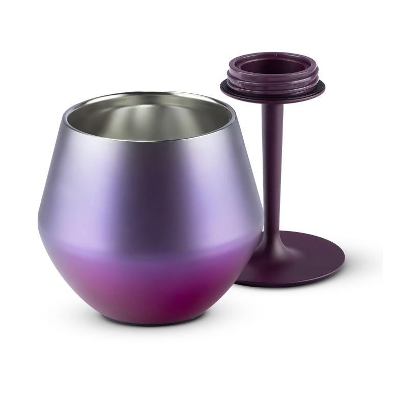 Double Wall 414ml Goblet Wine Glass 304 Stainless Steel Wine Glass Vacuum Insulation Unbreakable With Detachable Rod