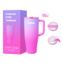 Bpa Free Wholesale Vacuum Insulated 40oz Tumbler Travel Powder Coated Mugs 40 oz Flip Straw Tumbler Cups With Handle and Straw