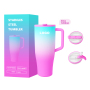 Bpa Free Wholesale Vacuum Insulated 40oz Tumbler Travel Powder Coated Mugs 40 oz Flip Straw Tumbler Cups With Handle and Straw