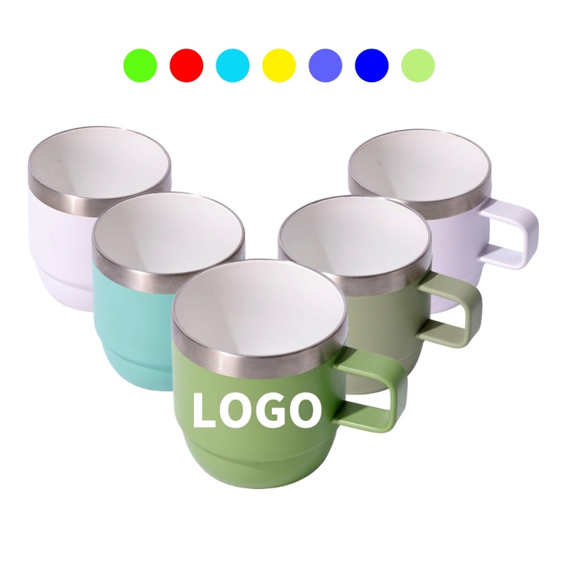 2025 New Product 4oz 6oz Stainless Steel Coffe Mug Tumbler Hot and Cold Reusable Coffee Cup With Magnetic Lid Ceramic Lined