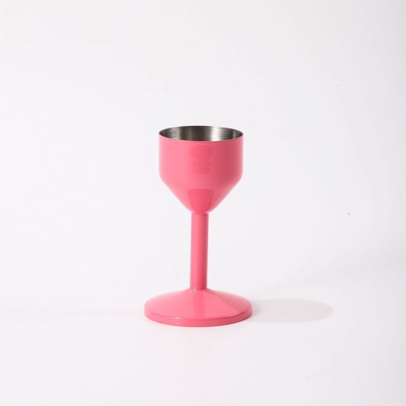 Dishwasher Custom Logo 304 Stainless Steel Red Wine Glass Single-Wall Stemware Safe for bar PartyBulk 50ml 100ml