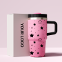 YEDI 18/8 Double Wall 20oz Stainless Steel Vacuum Insulated Kids Tumbler Cup American Style with Handle and Straw
