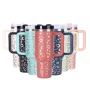 Wholesale 40 oz Stainless Steel Vacuum Insulated Travel Tumbler 40oz Tumbler with Full Wrap Laser Engraved Leopard