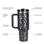 Wholesale 40 oz Stainless Steel Vacuum Insulated Travel Tumbler 40oz Tumbler with Full Wrap Laser Engraved Leopard