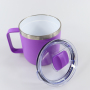 12oz 14oz Double Wall Vacuum Insulated Ceramic Lined Coffee Mug with Handle and Lid Durasip Technology
