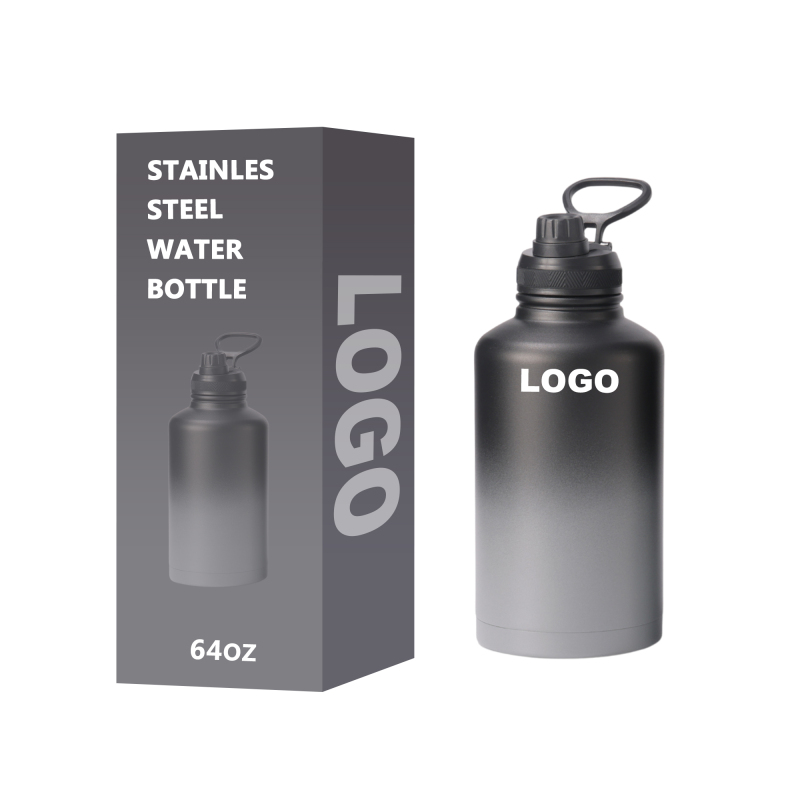 Custom 64oz Stainless Steel Water Bottle 1/2 Gallon Vacuum Insulated for Camping
