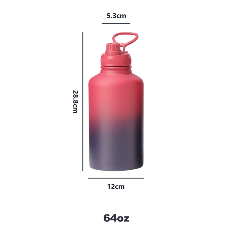 Custom 64oz Stainless Steel Water Bottle 1/2 Gallon Vacuum Insulated for Camping