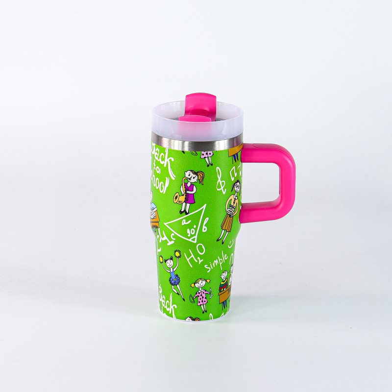 Custom Stainless Steel Tumbler Mug Custom Tumbler With Straw and Handle