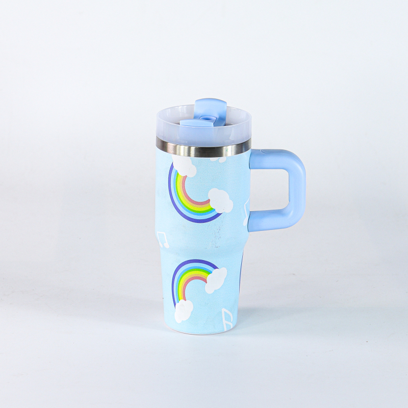 Custom Stainless Steel Tumbler Mug Custom Tumbler With Straw and Handle