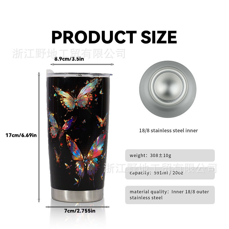 YEDI Tumbler with Lid and Straw Double Wall Vacuum Coffee Cup Travel Mug Stainless Steel for Ice 20oz CLASSIC Mugs for 1 Users
