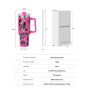 40 oz H1.0 Flowstat Handle Tumbler Stainless Steel Cow Pattern Travel Mugs Reusable Thermos Bottles American Style Mugs