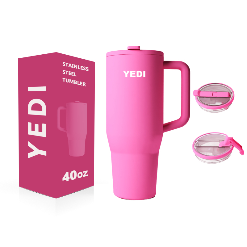 Wholesale Double Wall Coffee 40oz Straw Lid with Handle Tumblers Custom Water Bottle Thermos Stainless Steel Water Bottle Cups