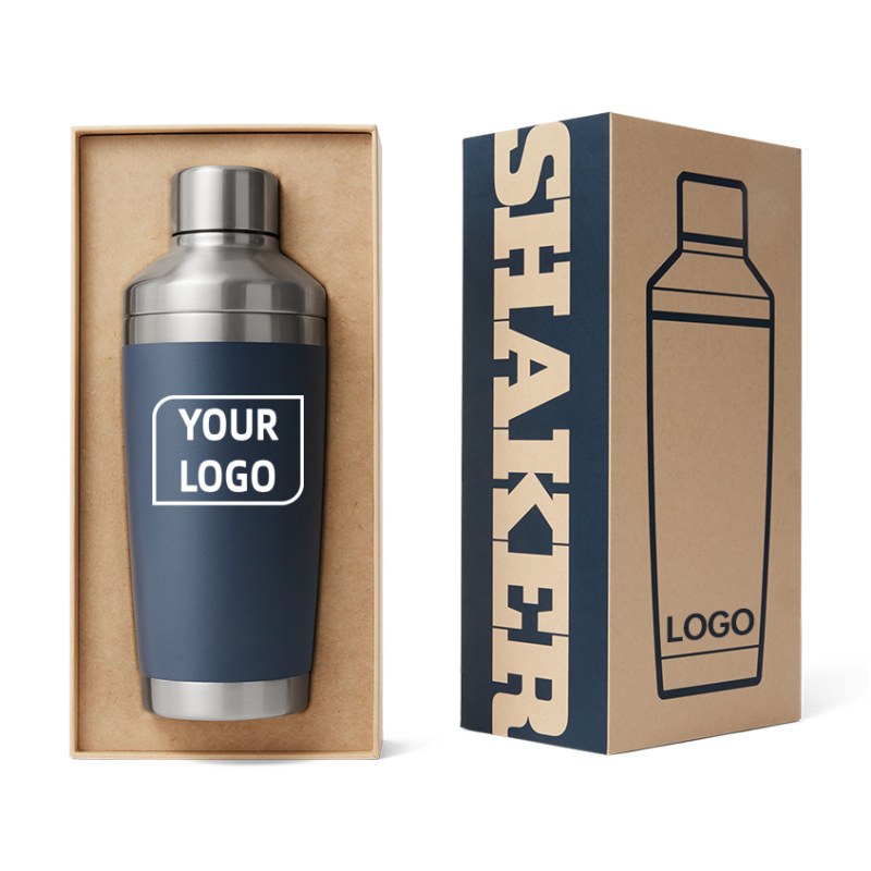 YEDI 20 oz Cocktail Shaker Bottle Double Wall Stainless Steel Insulated Tumbler Wine Shake Water Bottle Protein Shaker Custom